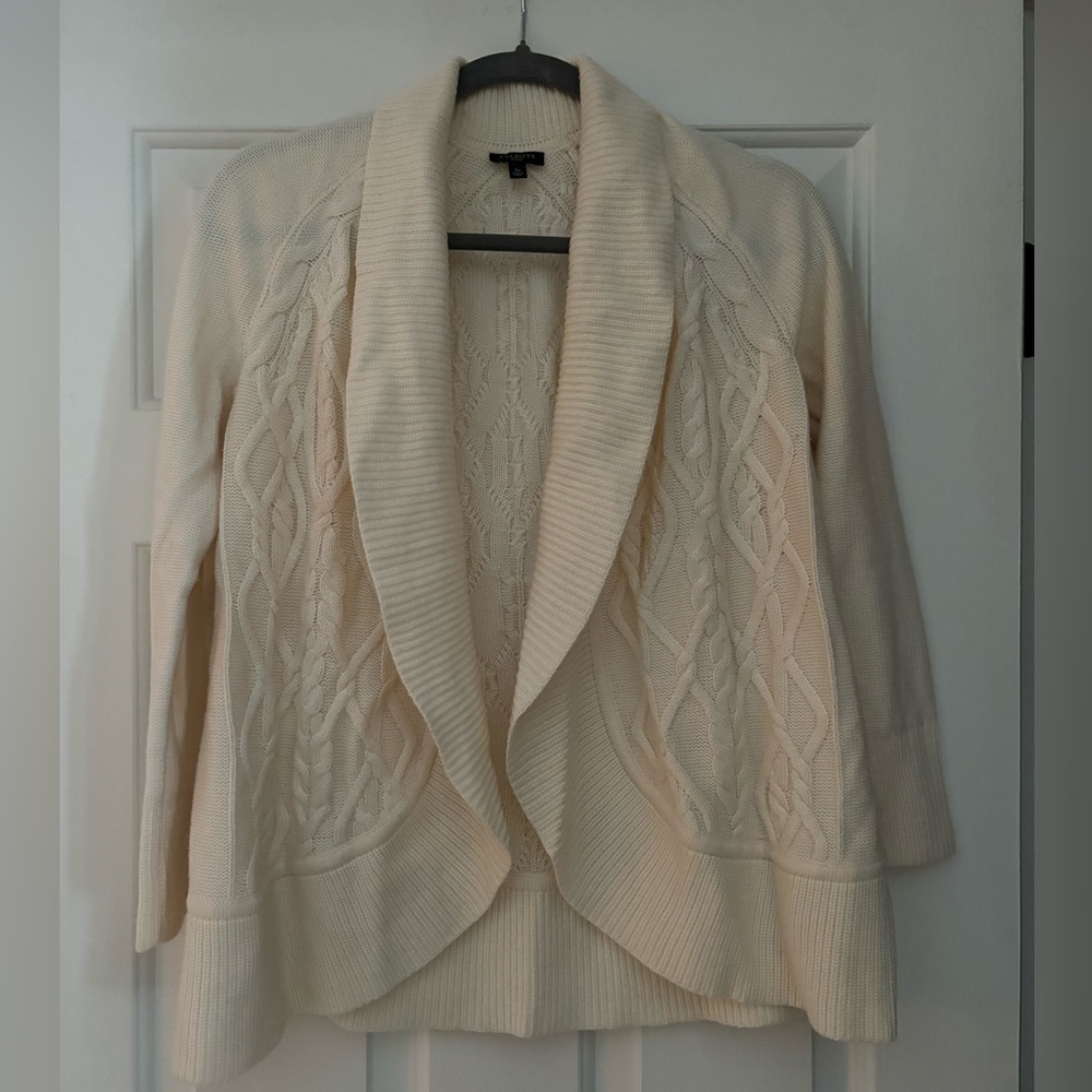 Talbots small petite ivory classy cardigan